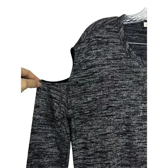 Rag & Bone Womens Port Long Sleeve Heather Slash Cutout Top XS Long Sleeve Rayon - Picture 4 of 9